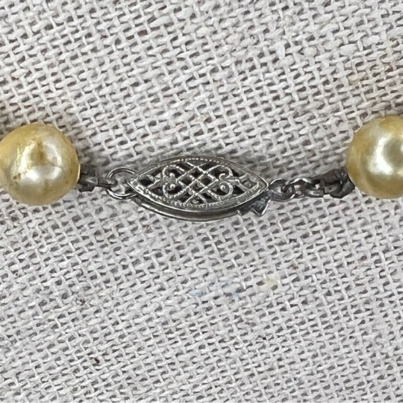 Vintage Pearl Necklace Retro Glam Pinup Wedding Ivory Cream - Picture 6 of 10